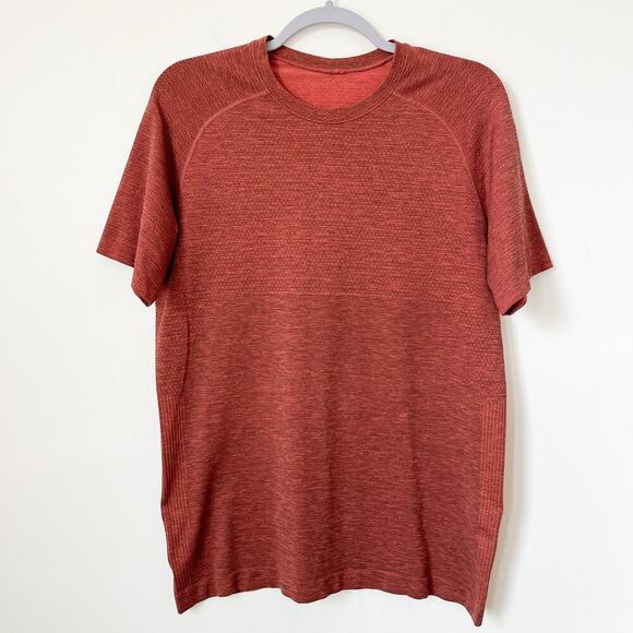 Lululemon Metal Vent Tech Short Sleeve Shirt Red Medium Athletic Training Run - Picture 1 of 11